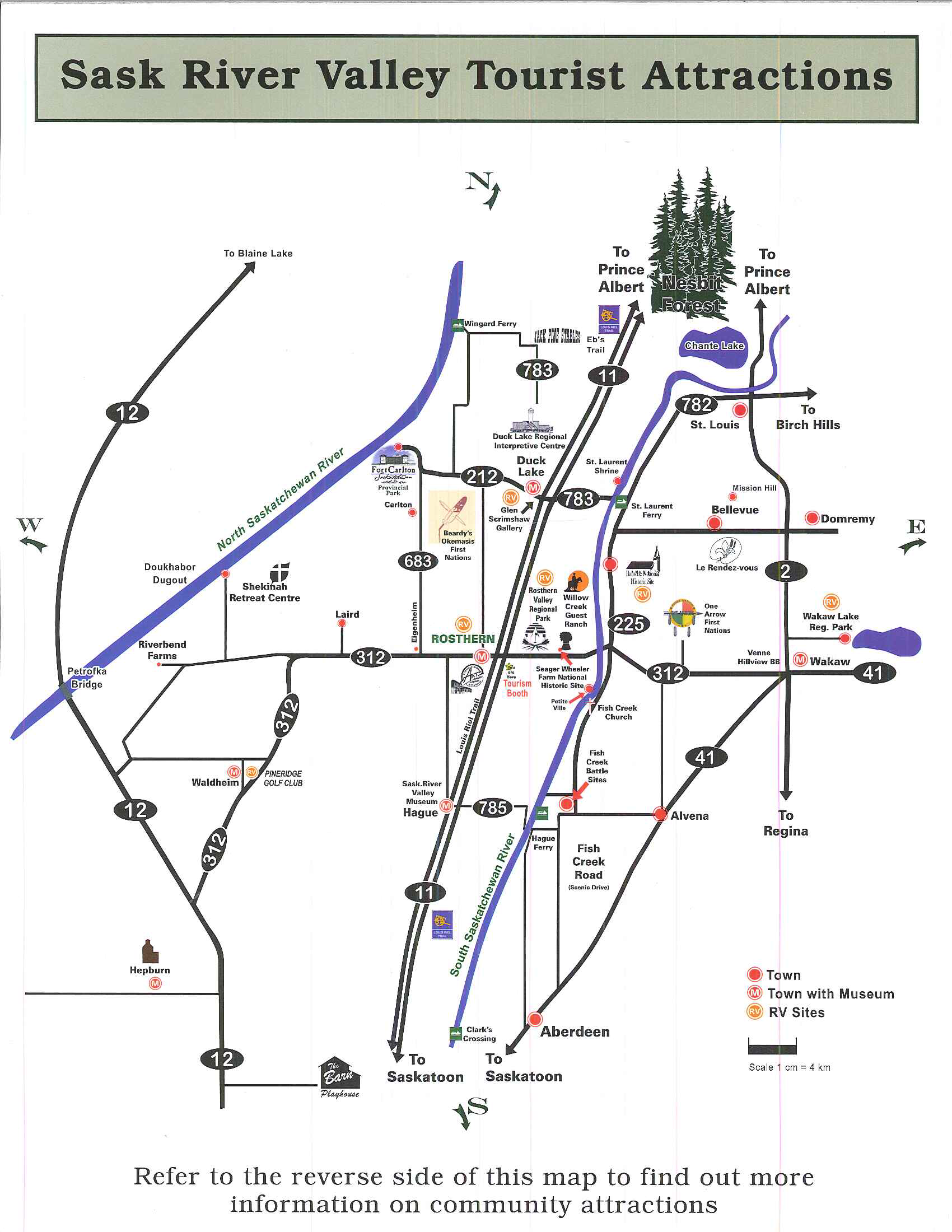 Sask River Valley Tourist Attractions Map